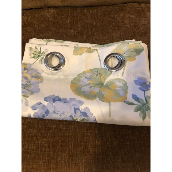 Laura Ashley Floral Grommet Curtain Panels set of Two 62" Long - Picture 3 of 4